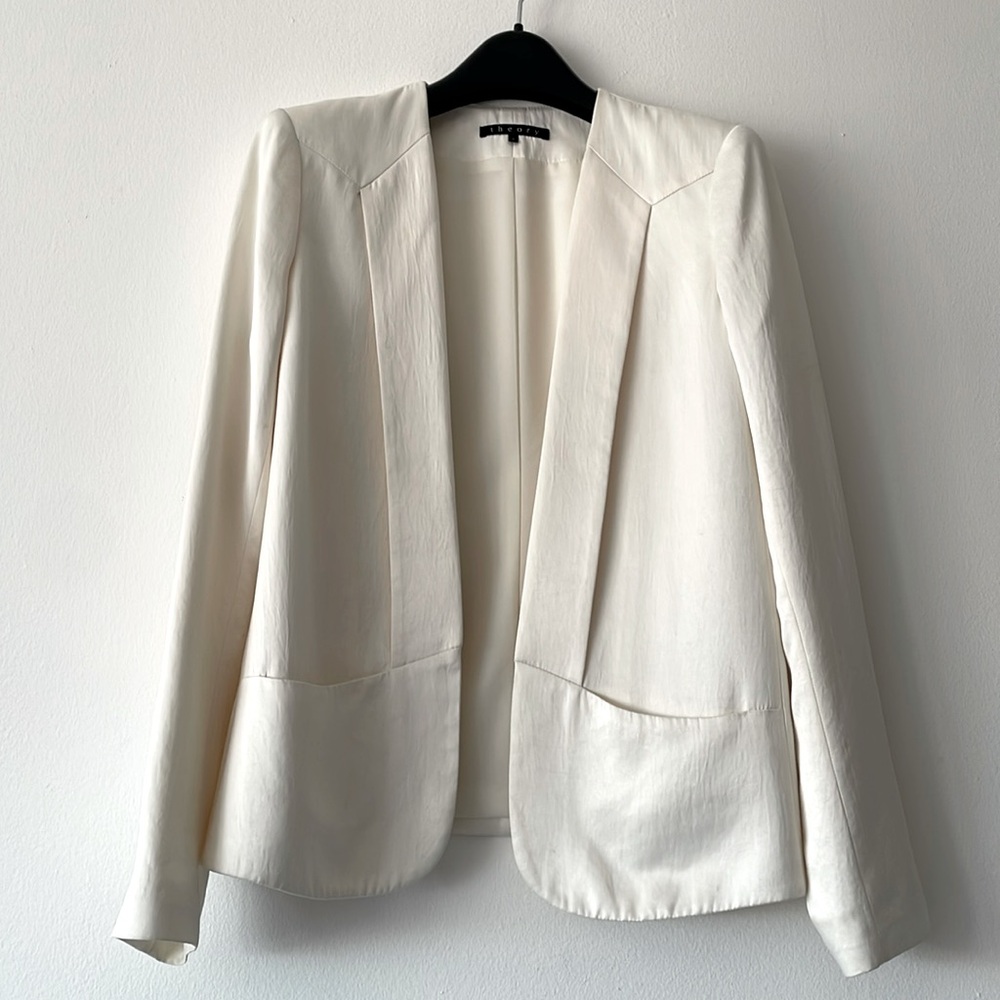 Theory Open Jacket Size 6 - Silk-like Fabric
